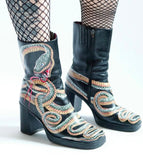Custom Hand Painted Snake Boots
