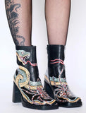 Custom Hand Painted Snake Boots
