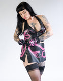 Hot Pink Snake Micro Mini Skirt