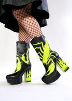 Green Scorpion Silhouette Boots - Size 8