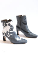 Black & White Silhouette Boots - Size 9