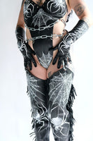 Spider Web Garter Belt Chap Boots