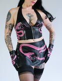 Hot Pink Snake Micro Mini Skirt