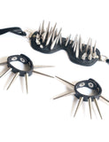 Spiked Leather Mask & Cuffs