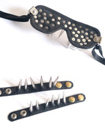 Spiked Leather Mask & Cuffs