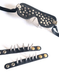 Spiked Leather Mask & Cuffs