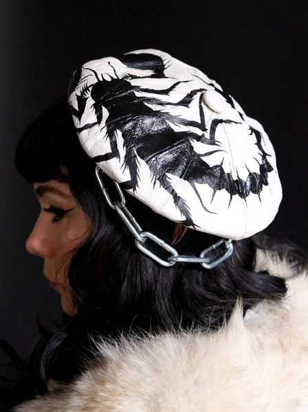 Scorpion Leather Chain Beret