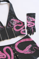 Hot Pink Snake Halter Top
