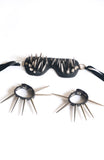 Spiked Leather Mask & Cuffs