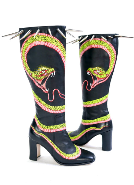 Spiked Snake Boots -Size 8