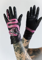 Hot Pink Snake Gloves