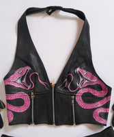 Hot Pink Snake Halter Top