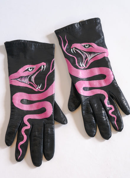 Hot Pink Snake Gloves