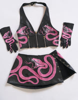 Hot Pink Snake Micro Mini Skirt