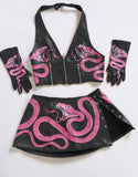 Hot Pink Snake Micro Mini Skirt
