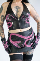 Hot Pink Snake Micro Mini Skirt