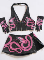 Hot Pink Snake Halter Top