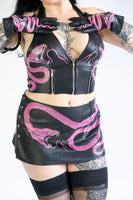 Hot Pink Snake Micro Mini Skirt