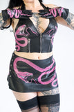 Hot Pink Snake Micro Mini Skirt