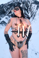 Gothic Dungeon Leather & Chain Candelabra Harness