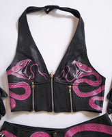 Hot Pink Snake Halter Top