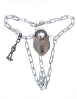 Heart Lock Chain Thong Bottom