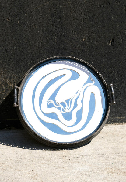 Hand Painted Hissing Snake Mirror Tray