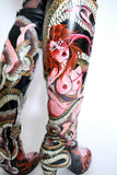 Thigh High Hand Painted Snake Boots