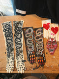 Custom Painted Snake Silhouette Gloves