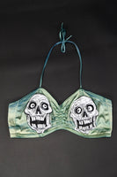 Skeletons Hand Dyed Silky Athletic Halter Top