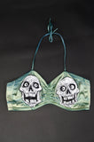 Skeletons Hand Dyed Silky Athletic Halter Top