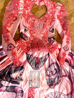Hand Dyed & Hand Painted / Hand Drawn Beetlejuice Gown