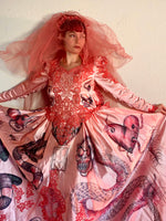 Hand Dyed & Hand Painted / Hand Drawn Beetlejuice Gown