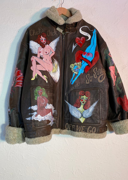 Reserved * Custom Order * Hand Painted Bomber Jacket