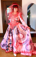 Hand Dyed & Hand Painted / Hand Drawn Beetlejuice Gown