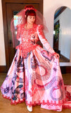 Hand Dyed & Hand Painted / Hand Drawn Beetlejuice Gown