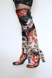 Thigh High Hand Painted Snake Boots