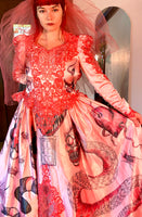 Hand Dyed & Hand Painted / Hand Drawn Beetlejuice Gown