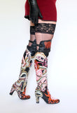 Thigh High Hand Painted Snake Boots