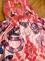 Hand Dyed & Hand Painted / Hand Drawn Beetlejuice Gown