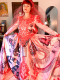 Hand Dyed & Hand Painted / Hand Drawn Beetlejuice Gown