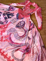 Hand Dyed & Hand Painted / Hand Drawn Beetlejuice Gown