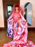 Hand Dyed & Hand Painted / Hand Drawn Beetlejuice Gown