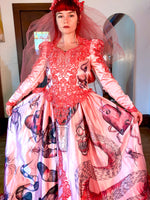 Hand Dyed & Hand Painted / Hand Drawn Beetlejuice Gown