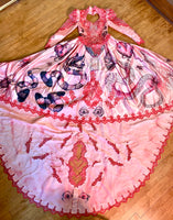 Hand Dyed & Hand Painted / Hand Drawn Beetlejuice Gown