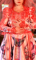 Hand Dyed & Hand Painted / Hand Drawn Beetlejuice Gown