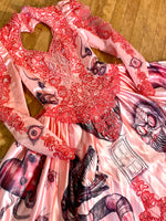 Hand Dyed & Hand Painted / Hand Drawn Beetlejuice Gown