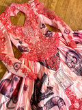 Hand Dyed & Hand Painted / Hand Drawn Beetlejuice Gown