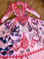 Hand Dyed & Hand Painted / Hand Drawn Beetlejuice Gown