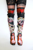 Thigh High Hand Painted Snake Boots